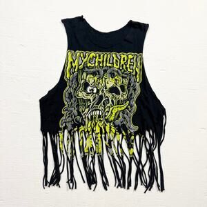 Reworked MyChildren Fringe Band Cutout Tank Top, Size L/XL